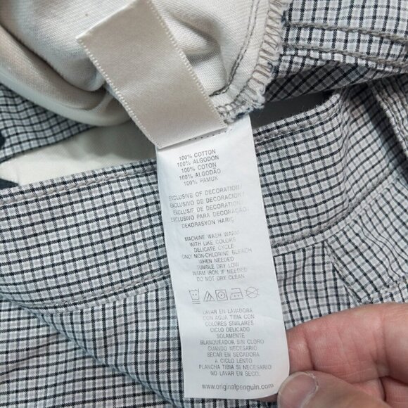 Penguin Black and Gray Check Chino's, 29 - Picture 6 of 13
